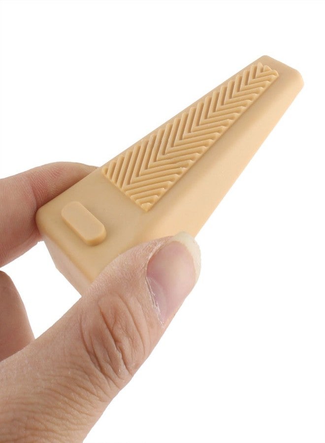 Prostuff.in Door Stopper Finger Protector Door Stopper Wedge Shaped Rubber Home Office Door Stoppers Stackable Beige Color, 2 Pcs - Image 2